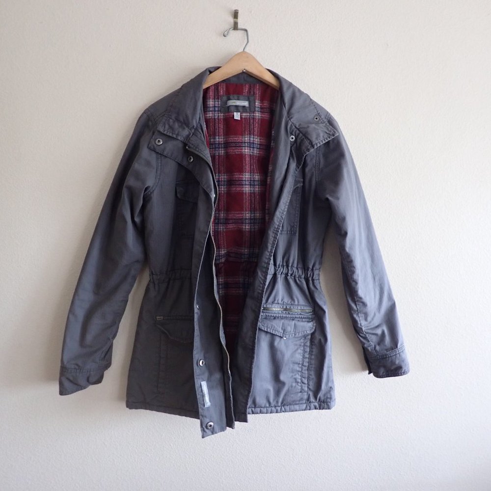 Toad & Co Organic Cotton Wool Ghostwriter Utility Jacket in Slate Gray Size S